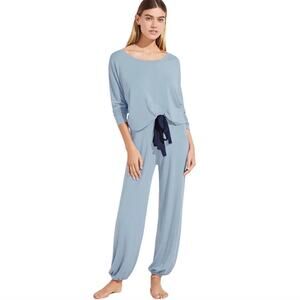 EBERJEY Gisele Slouchy Pajama Set - Top + Bottom - Light Blue - Size XS